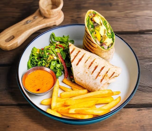 Mediterranean Fresh Wrap & Salad